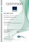Certyfikat DIN ISO 45001:2018
